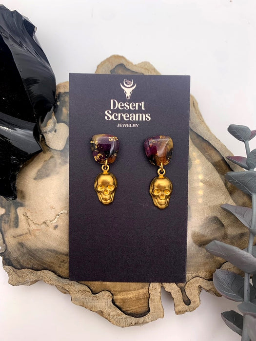 ‘Memento Mori Studs’ in Halloween Marble